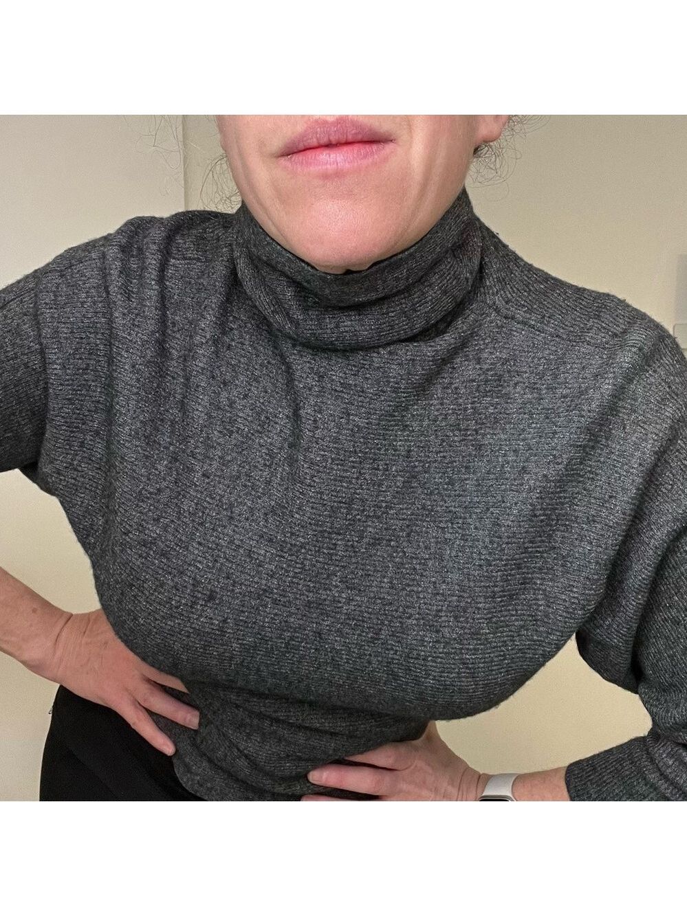 ARITZIA BABATON Wool Linen Blend Turtleneck Sweater, Grey, XS - Picture 3 of 11